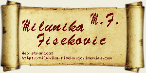 Milunika Fišeković vizit kartica
